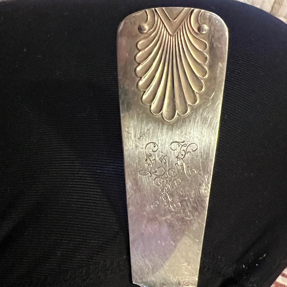 Antique 1900’s Denmark Danish Silver large ladle 12” x 4” ladle stamped